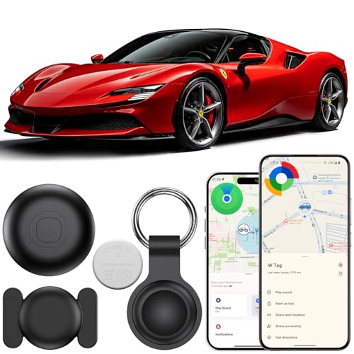 CMINGKEJI GPS Tracker per Auto, Localizzatore GPS per Auto, Air Tracker GPS Android e iOS senza Abbonamento, Autonomia Ultra Lunga, IP68 Impermeabile, Super Magnetico Smart Tag per Moto, Bici (Nero)