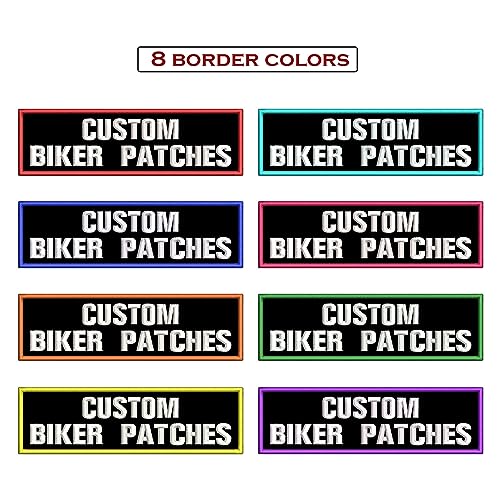 kamao Custom Embroidery Name Patch, 2pcs Personalized Motorcycle Biker Name Patches, Tactical Morale Name Tag for Dog Harness Uniform Vest Backpacks (2 LINE)