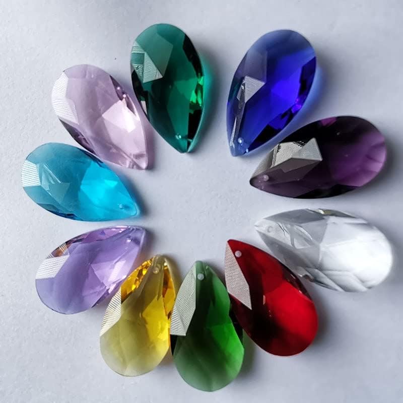 10pcs Crystal Prism Suncatcher Teardrop Chandelier Parts 38mm Hanging Pendant Beads Garland Home Wedding Decor Ornament - (Color: Transparent/Size: 38mm 10pcs)