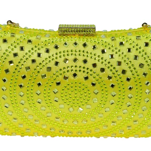 Image of Crystal Box Clutch Rhinestone Handbags For Women Party Purse Wedding Evening Bag