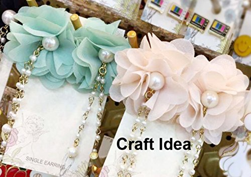 YYCRAFT 4.5 Yards 2.5" 3D Chiffon Flower Lace Trims Bridal Bouquets Cluster Flower DIY Sewing(Lavender)