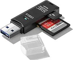 Leitor de Cartão USB 3.0 para Micro SD SDHC SDXC 5Gbps, Adaptador de Alta Velocidade Compatível com Windows, Mac e Linux