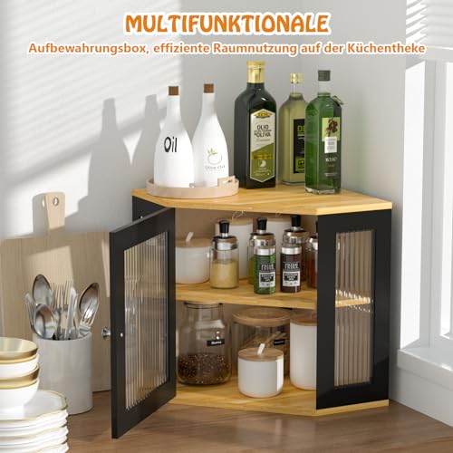 EXABANG Corner Bamboo Bread Bin Bread Storage Box with 2 Levels, Wooden Bread Container Bread Storage Food Safe Easy Care Bread Box 32 x 32 x 35 cm - Cosy Home Interiors EXABANG Corner Bamboo Bread Bin Bread Storage Box with 2 Levels, Wooden Bread Container Bread Storage Food Safe Easy Care Bread Box 32 x 32 x 35 cm - Image 6