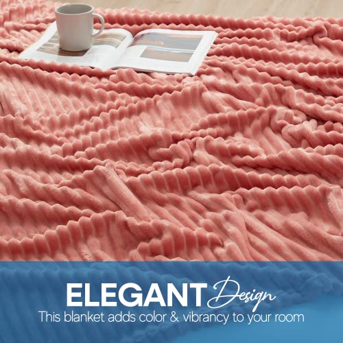 Image of Nestl Blanket Twin Size for Bed - Cozy Warm Fuzzy Blankets for Women, Plush Small Fleece Throws for Girls - Misty Rose, 66 x 90 Inches