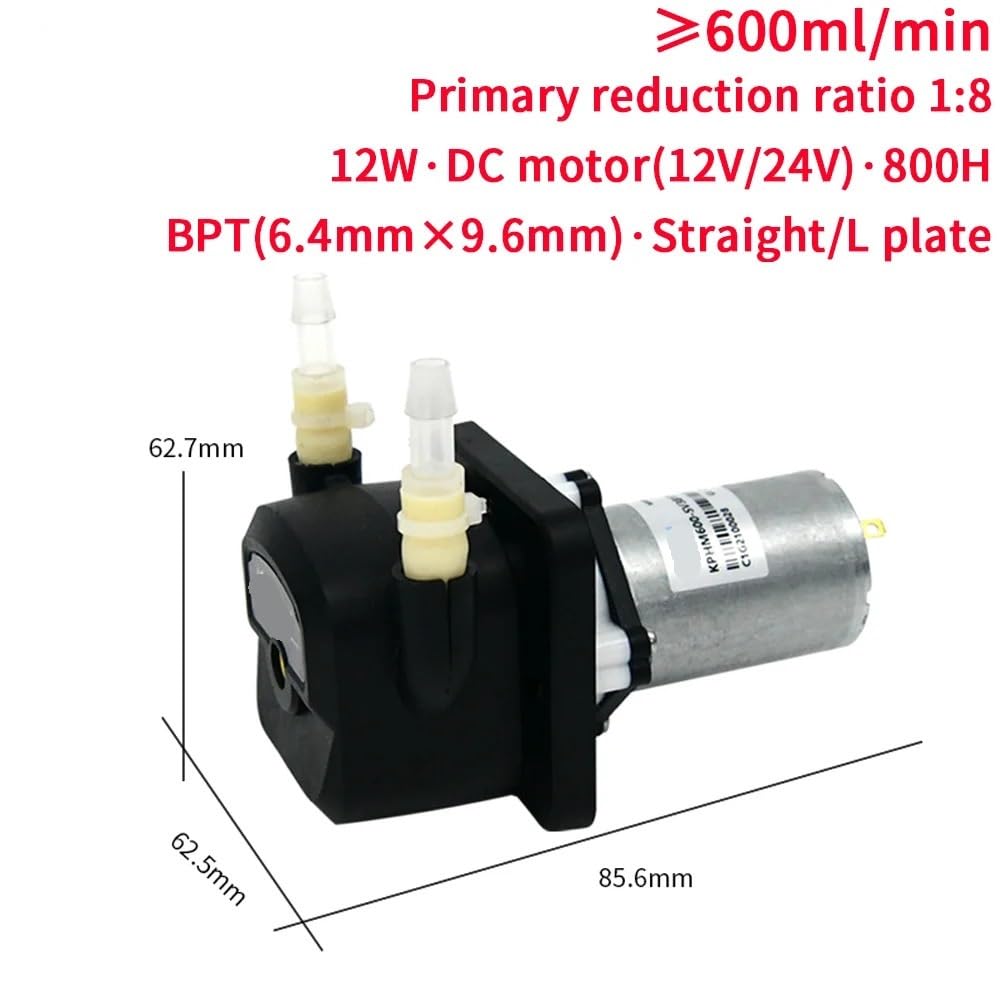 Pompe péristaltique à grand débit 600 ml/min KPHM600 Pompe auto-amorçante à moteur CC 12 V 24 V à grand débit(Brush-SW 12V,KPHM600-B17 L)