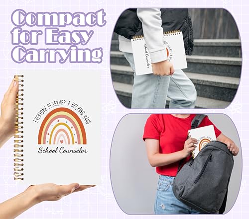 Carnet de notes à spirale pour conseiller scolaire format A5 14x21 cm avec couverture souple