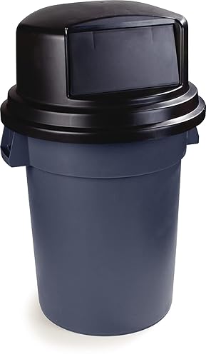 Miniatura 6 de Carlisle - 34103403 tapa pata contenedor de basura bóveda redonda bronco de polientileno 2284 pulgadas de diámetro x 1221 pulgadas de altura negro