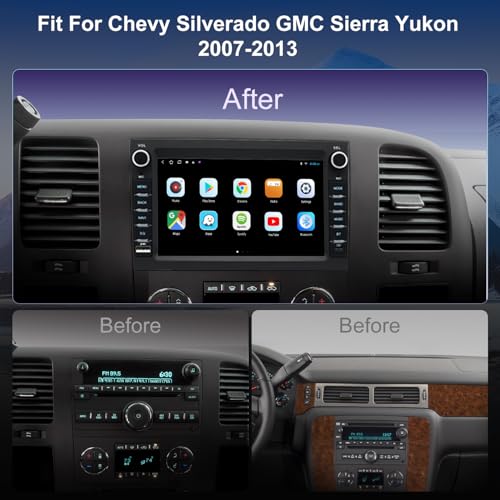 Radio 4G LTE QLED con pantalla táctil 7" para Chevy Silverado GMC Sierra Yukon 2007-2013 miniatura 2
