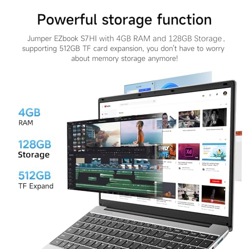 jumper Laptop with Office 365, 15.6 inch HD Display, 4GB RAM 128GB Storage, 5205U Processor, 38Wh Battery, Dual Stereo Speakers, USB3.0, Portable Laptops for Business, School, and Work - Image 3