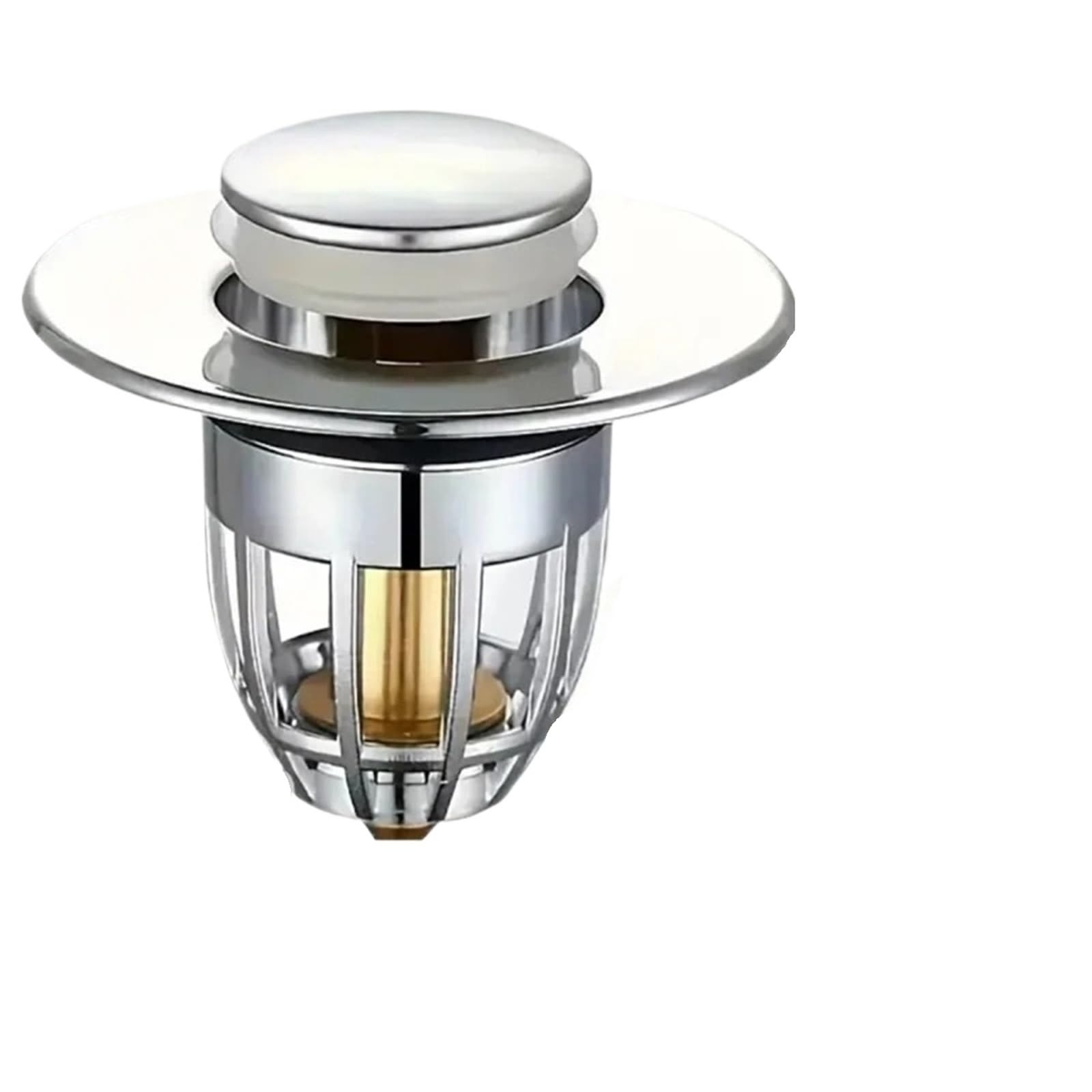 Sink Plug 4pcs Universal Rebound Drain Filter Basin Pop-up Chrome Sink with Hair Catcher Bathroom Stopper Easy Push Type for Washbasin