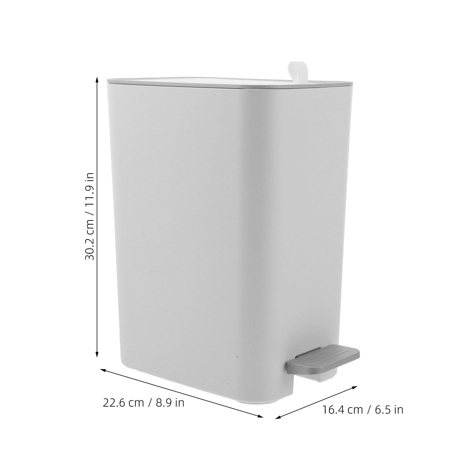 Toddmomy Cubo de basura pequeño con tapa, 2,1 galones, delgado, para baño.