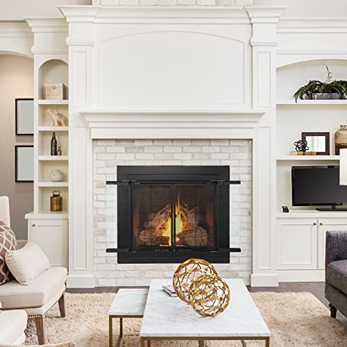 Image of Stanbroil Fireplace Glass Bi-fold Style Door, Black, Medium