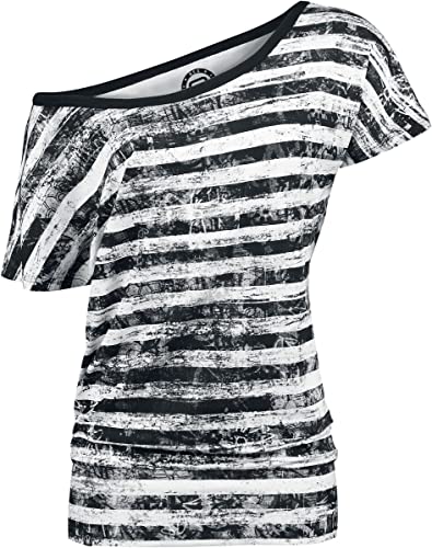 R.E.D. by EMP Can You Read My Mind Mujer Camiseta Negro-Blanco L 95% Viscosa, 5% elastán Vintage Ancho Cover