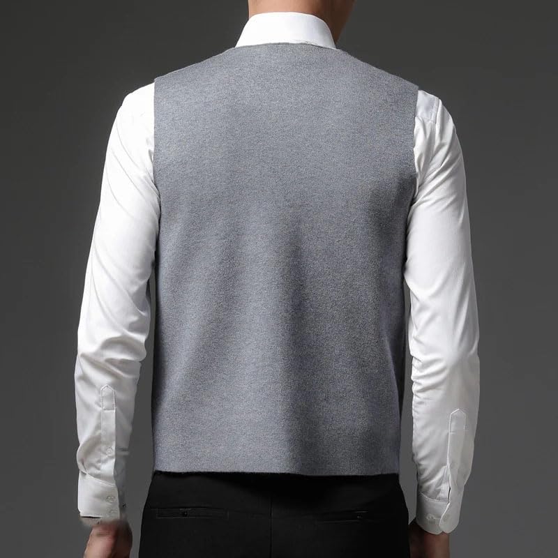 Mens Office Business Knit Vest Sweater Cardigan Sleeveless Retro Button Down Knitted Sleeveless Sweater Vest2