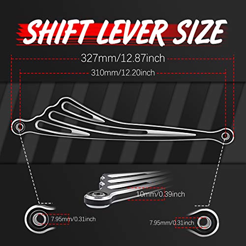 KATUR Motorcycle Wing CNC Black 31CM Gear Shift Lever Shift Linkage for Harley Trike Model Touring Road King Softail 1984-2015 2016 2017 - Thumbnail 7