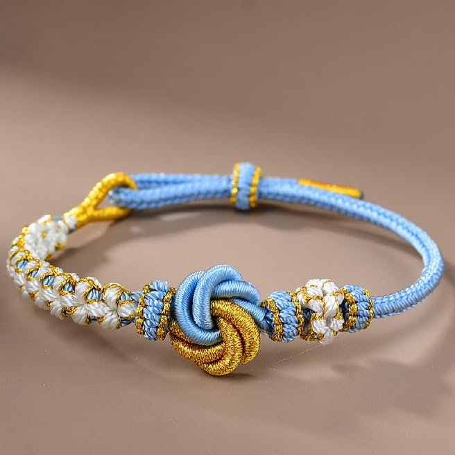 Granddaughter Bracelet for Women, Cute Pink Peach Blossom Knot Bracelet from Grandma Trendy Handmade Braided Charms Bracelets Holiday Jewelry Gifts2