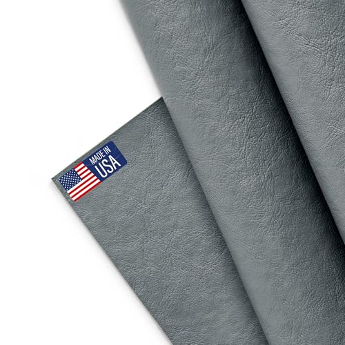 Marine Vinyl Fabric, Upholstery Faux Leather, Outdoor Boat Automotive, Diy And Crafting Pleather - Individual 1 Yard Cut 36'X54' (Grey)