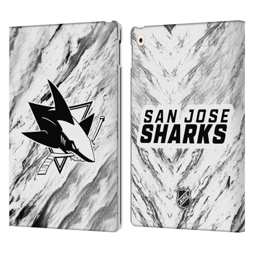 Étui portefeuille iPad 10.2 cuir San Jose Sharks NHL marbre
