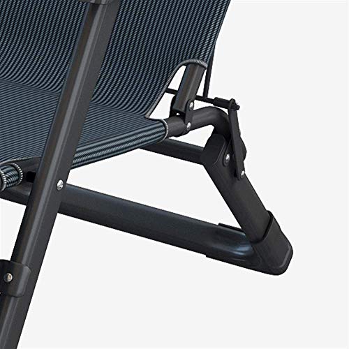Silla ajustable reclinable con tubo cuadrado negro para camping y piscina 8