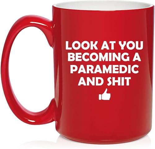 Miniatura 2 de Daylor Taza de café de cerámica divertida con texto en inglés Look At You Becoming A Paramedic EMT, regalo para ella, él, amigo, compañero de