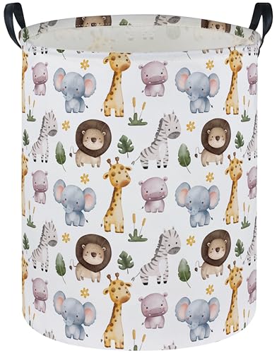 Image of DDBASKET Kids Laundry Basket Animal Hamper for Nursery Boy and Girl Cute Kids Toys Storage Bin Organizer Room Decor for Home(Zoo)