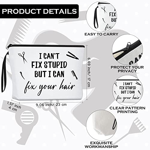 2 Pcs Hairdresser Gifts for Women Hair Stylist Tote Bag Makeup Bag Hairstylist Cosmetic Bags Inspirational Pouch Canvas Bag Funny Gift - Image 3