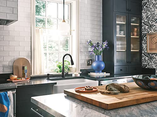 Moen Haelyn Matte Black Touchless Single-Handle Pull-Down Sprayer Kitchen Faucet with Soap Dispenser, Features Power Clean for a Faster Wash, 87627EWBL by Moen - Image 2