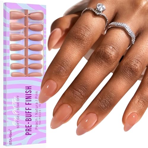 BTArtbox Press On Nails Medium - Soft Gel Nail Tips Almond XCOATT...