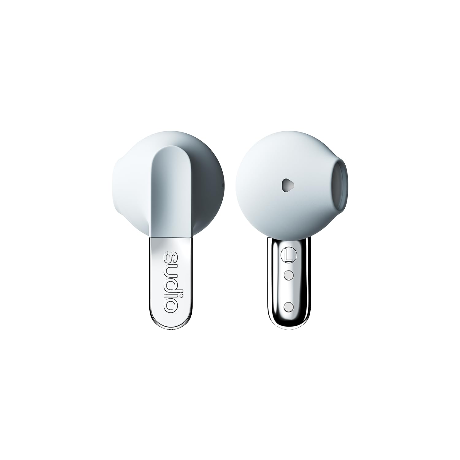 sudio N3 Steel Blue - die Ohrhörer für den Tag und die Nacht. Aus recyceltem Kunststoff. Spielzeit von 5,5 Stunden, 30 Stunden insgesamt, wasserfest, verbesserte Mikrofone für Anrufe, Bluetooth 5.4