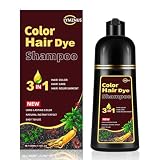 Dark Chocolate Hair Dye Shampoo 3 in 1 for Gray Hair, Herbal Hair Color Shampoo for Men and Women 500ml- 100% Gray Coverage, Dark Chocolate Brown Hair Dye for Dark hair Colors in Minutes