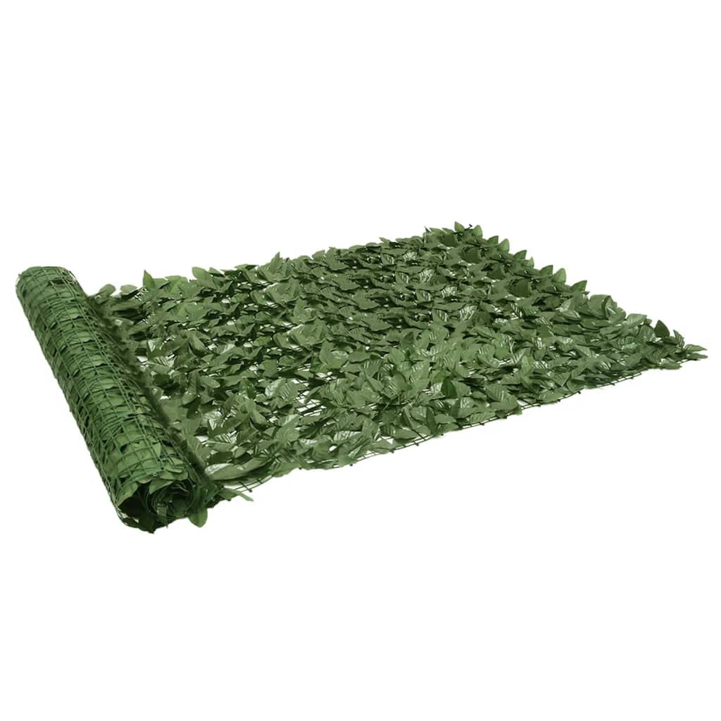 vidaXL Balkon Sichtschutz mit Dunkelgrünen Blättern Windschutz Balkonverkleidung Balkonbespannung Sichtschutzhecke Terrasse Zaun 600x150cm