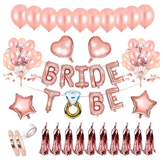 AivaToba Bride to Be Globos Banner para Fiestas de Despedida de Soltera con Globos de Oro Rosa, Confetti Globos