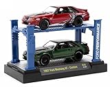 M2 Machines 33000-26 Auto-Lift 1987 Fox Body Mustang GT Custom Set of Two with Lift 1/64 Scale