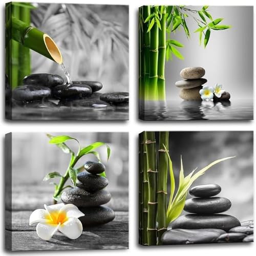 Bamdeya Zen Bathroom Decor Black and White Wall Art Grey ...