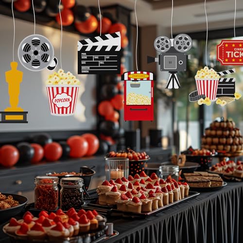 HaPiBiDesign 40 Peças de Recortes de Noite de Cinema para Festa Infantil - Adereço para Fotos de Fil