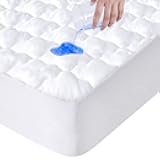 Full Size Mattress Protector Pad Waterproof Quilted, Breathable & Cooling Full Mattresses Pad Cover Fitted for Double Bed with Deep Pocket Up to 14