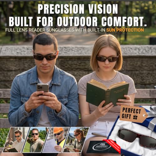 Image of proSPORT FULL LENS READING Sunglasses Wrap Around Sun Readers Rectangular Men Large Fit +100 to - NOT BIFOCAL