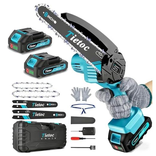 Mini Chainsaw Cordless, 8 Inch & 6 Inch Portable Electric Chainsaw,Battery Powered Handheld Power Chain Saw with 2 Batteries and Auto Oil,Gifts for Father, Dad, Husband, Men