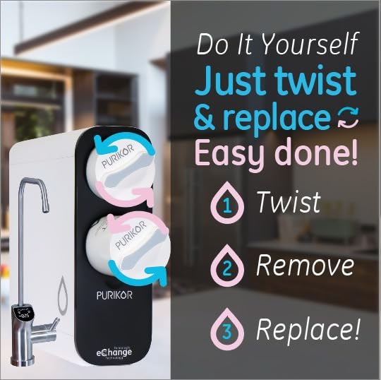 Purikor PK-EASY-600N-Under Sink Reverse Osmosis System, 4 Stage Tankless, Purified Unit Water Filter, NSF/ANSI 372 & 58 Certified, Smart 360 LED Faucet, 600 GPD