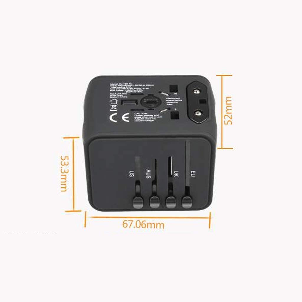 Międzynarodowy adapter podróży, adapter uniwersalny, uniwersalny adapter podróży dla Europy, Wielka Brytania, Chiny, Australia, 224 kraje (Color : D, Rozmiar : 5.3 * 6.7 * 5.2cm)