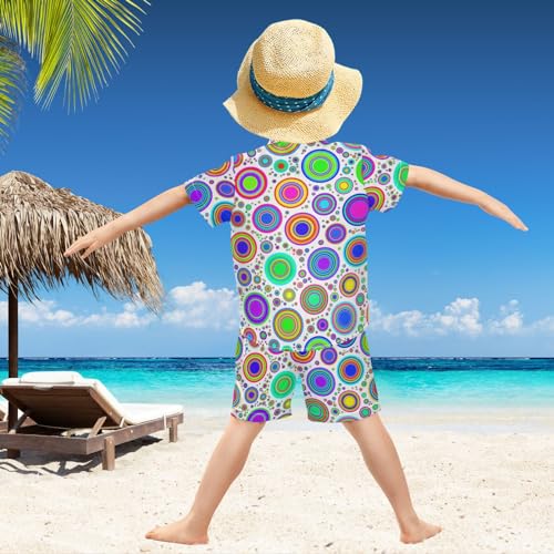 Image of visesunny Boys Hawaiian Shirt and Short Set Summer Outfit Kids 2 Piece Clothes Set 3-10Y