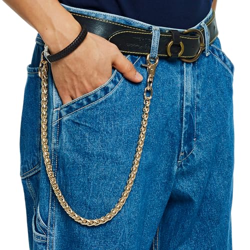 Image of newtro Wallet Chain Men Women Boy Girl, Biker Motorcycle Pants Jean Punk Long Key Chain Black Gold Silver 26 Types