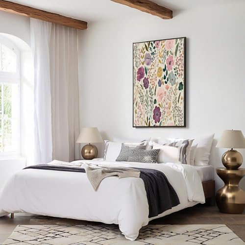 Arte de pared: jardín japonés en pintura floral pintada a mano de 70x100cm para decorar tu salón 5