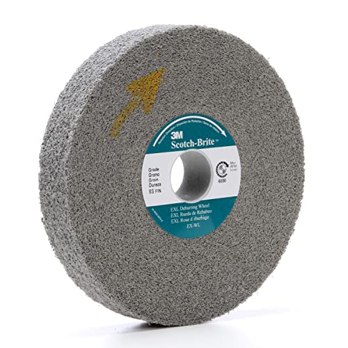 Scotch-Brite EXL Deburring Wheel - 8S Medium Grit Silicon Carbide - Metal Deburring, Finishing and Polishing Wheel - Convolute - 8' x 1' x 3'