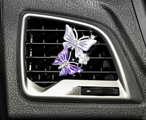 Car Air Fresheners Vent Clips, Cute Dual Butterfly Diamond Rhinestone Car Vent Clips Dashboard Decorations, Vent Clips Decor Interior Car Accessories for Women