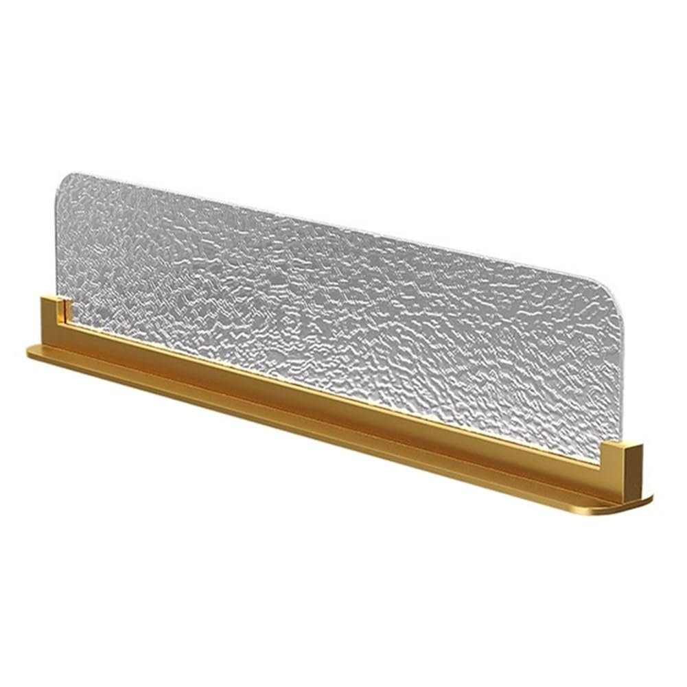 GJZQDKX Gold B Low Fence Divider for Restaurants & Offices Tempered Glass Partitions Decorative Translucent Aisle Separator 50x25cm (19.6x9.8in) Countertop Barrier