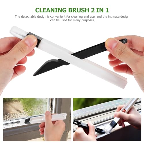 Image of 4 Pcs Window Track Cleaning Tools Set - Crevice Brushes for Efficient Cleaning of Window Grooves and Tight Spaces, Durable and Easy to Use