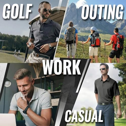 Image of TELALEO 4 /5 Pack Mens Polo Shirts Quick Dry Short Sleeve Golf T Shirt Performance Moisture Wicking Casual Workout