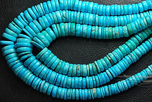 Perles de turquoise bleue en tube pour bijoux artisanaux haut de gamme de 14 pouces