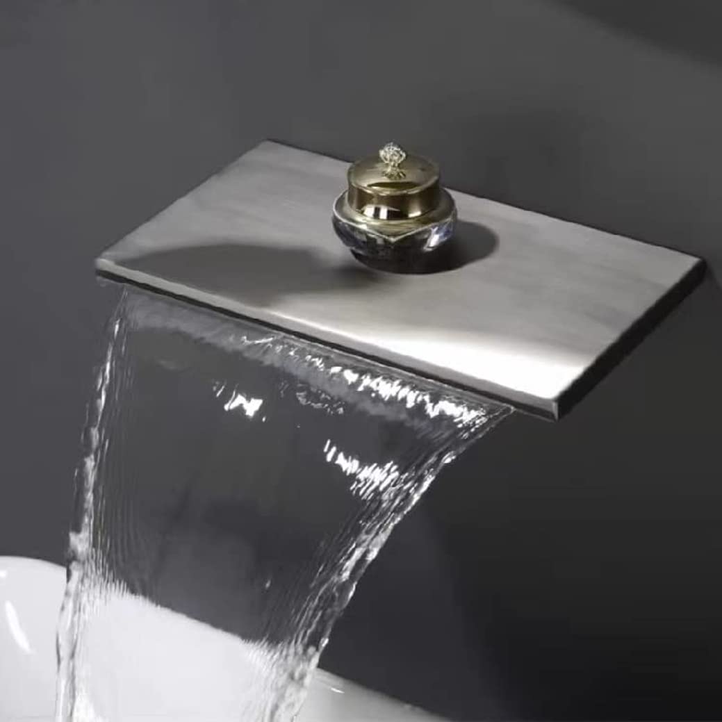 Moderno relleno de bañera de pared gris plomizo con boquilla de cascada y ducha de mano, latón macizo, diseño de un solo mango para mejorar el baño rious